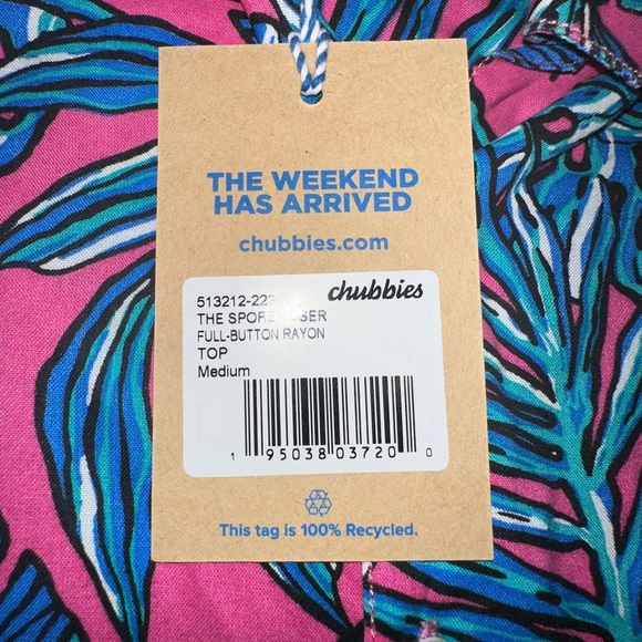 Chubbies- Men’s The Spore Loser Full Button Shirt- Sz M- NEW WITH TAGS!!! - Picture 2 of 6